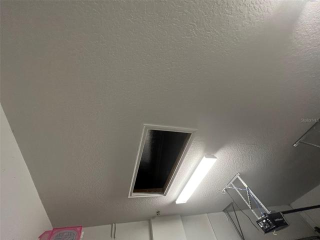 attic entry in garage