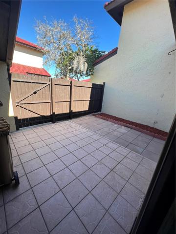 Patio view from inside the townhome