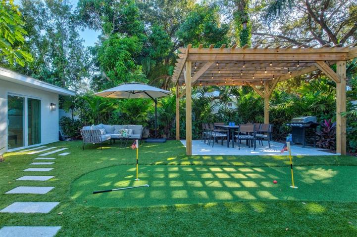 Fully fenced, artificial turf and Putting Green