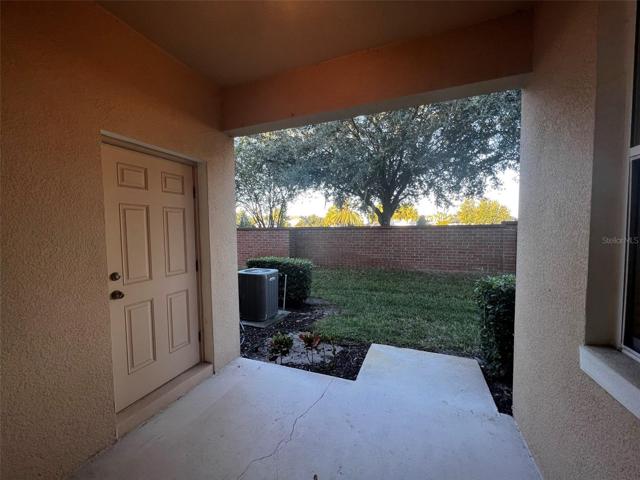 Private back patio w/storage closet
