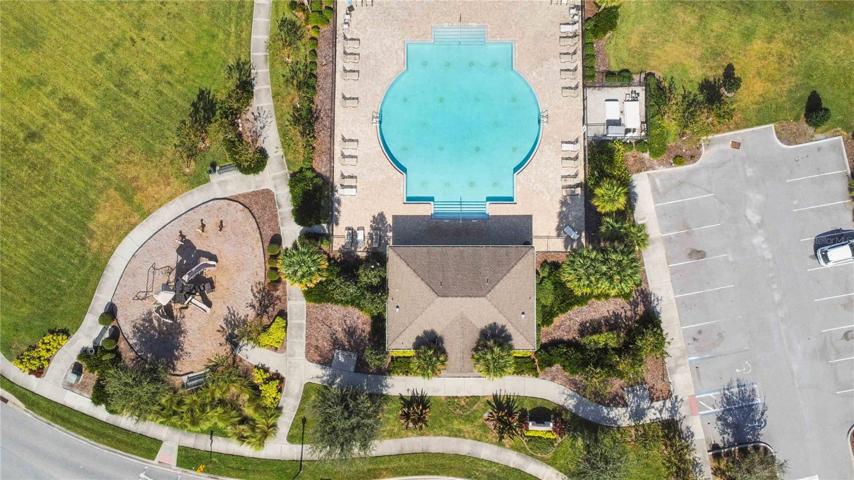 Community pool with cabana