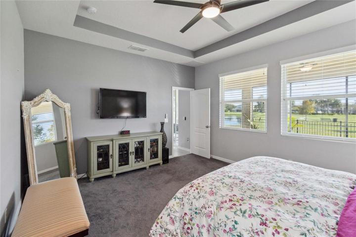 Tray ceiling give this master suite character