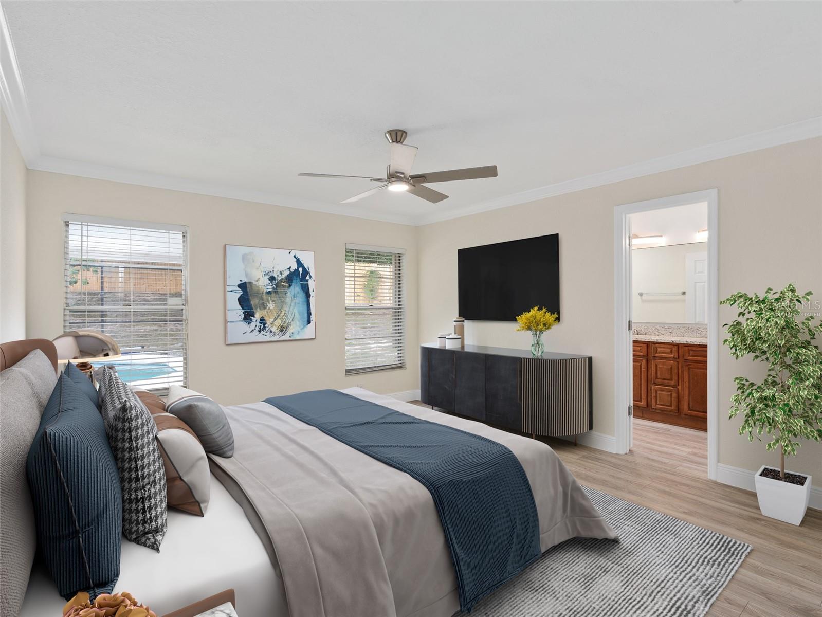 VIRTUALLY STAGED master bedroom