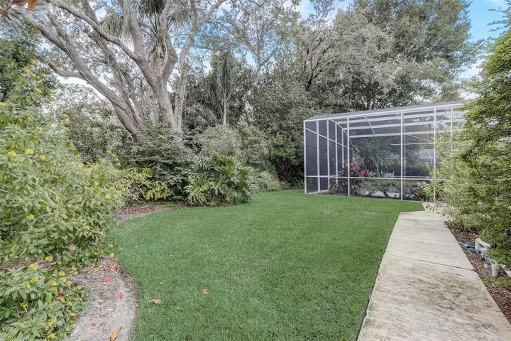 Nice size yard beyond the screened in pool