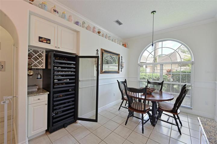 Eat in area and wine fridge
