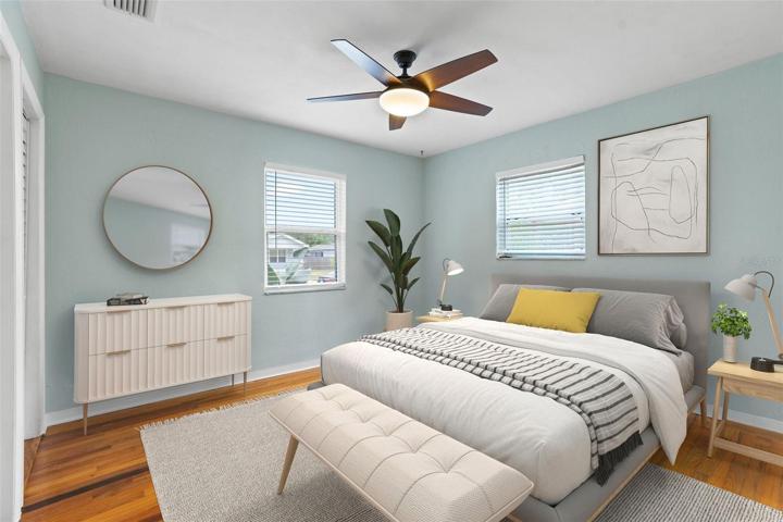 Primary Bedroom Staged Virtually