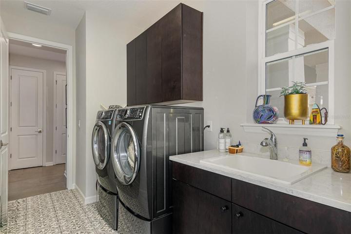 Laundry with Electrolux Washer and Dryer