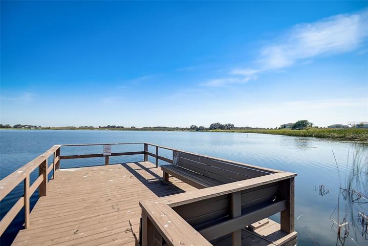 Fishing pier on lake Medora