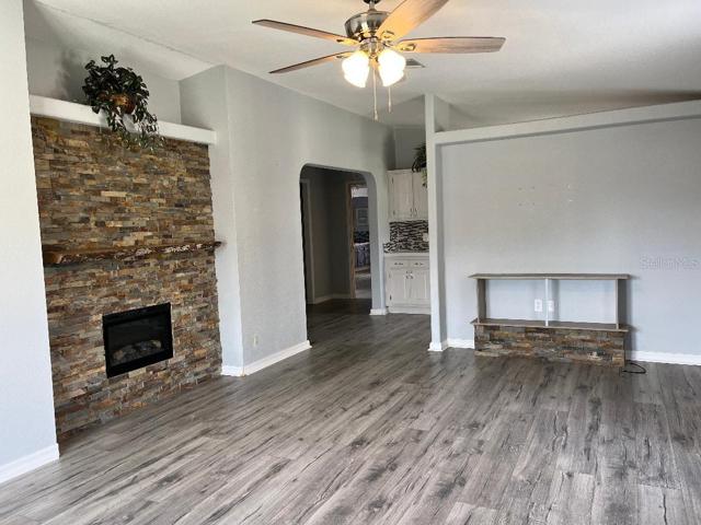 Living room w/electric fireplace