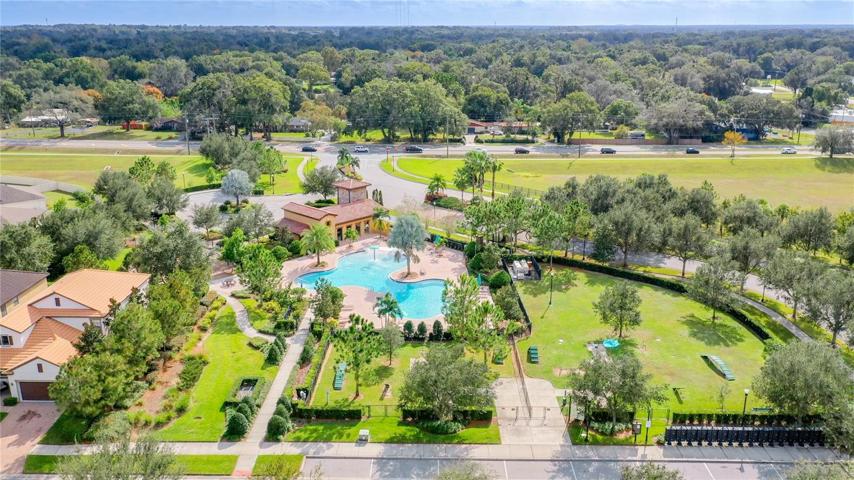 Ariel View Pool, Playground Park, and Dog Park