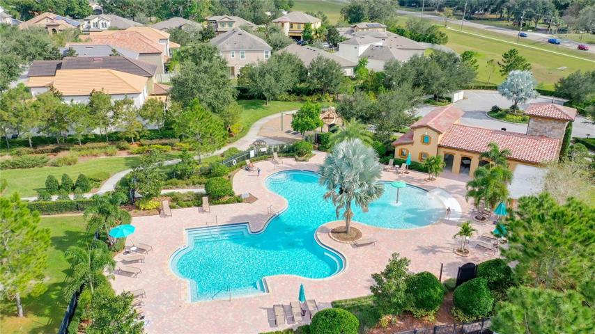 Aerial View of Pool and Rec Area