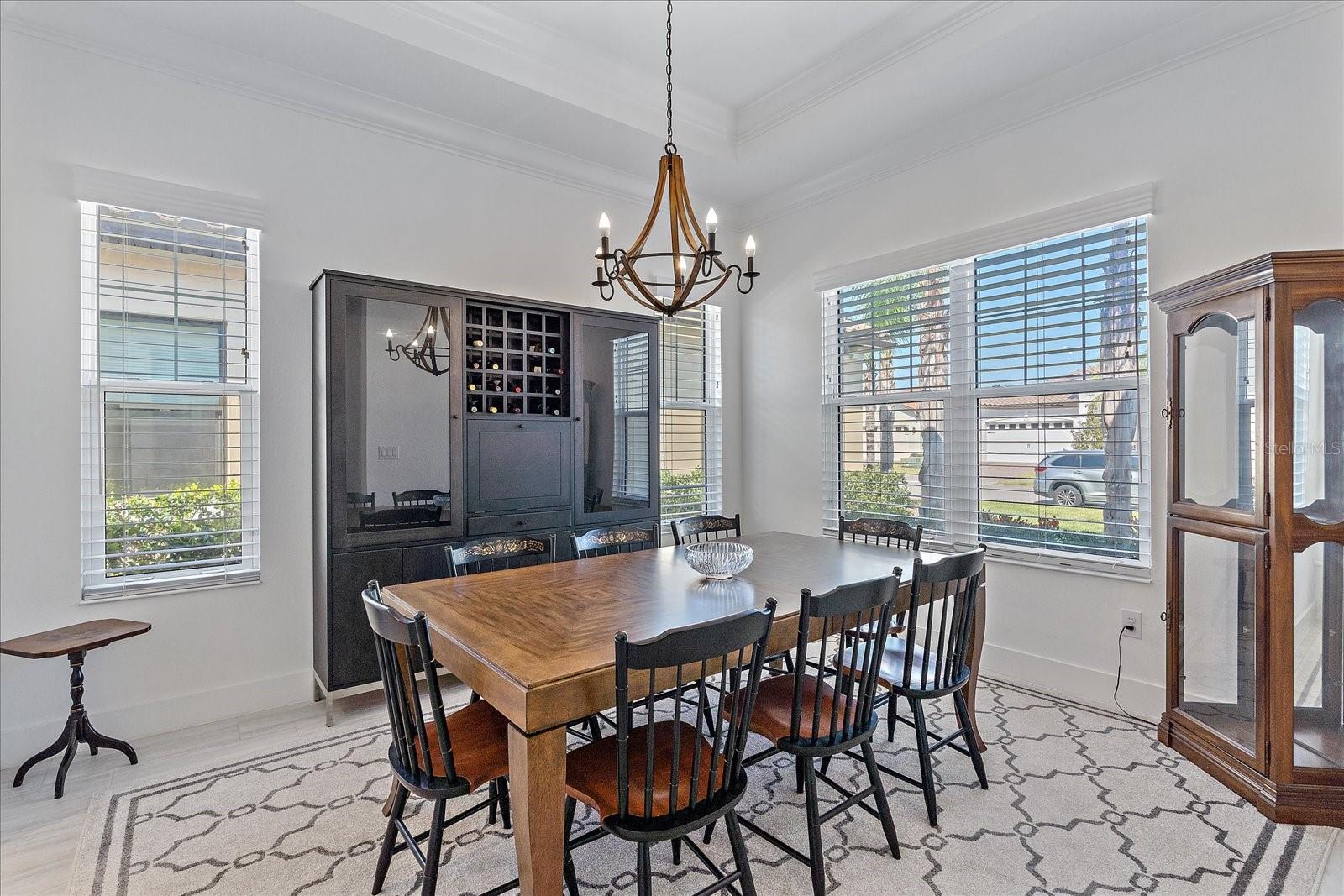 Formal dining area of office den