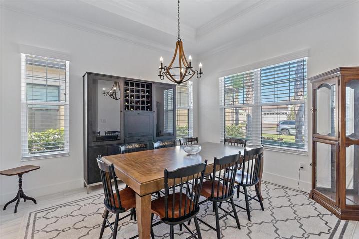 Formal dining area of office den