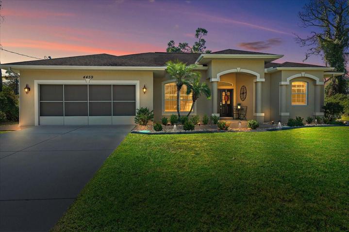Beautifully landscaped home in North Port Florida.