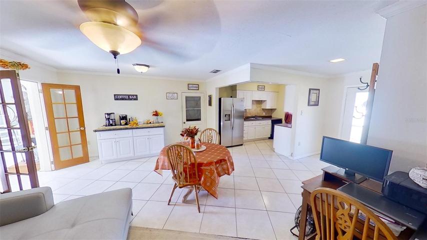 Great view of kitchen, dining, and ENTRY WAY