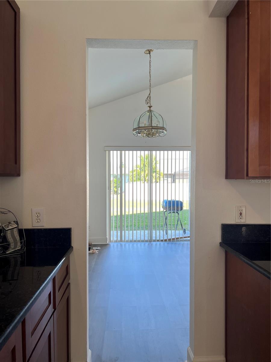 way to dining area from kitchen