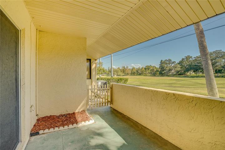 Private covered patio with a view