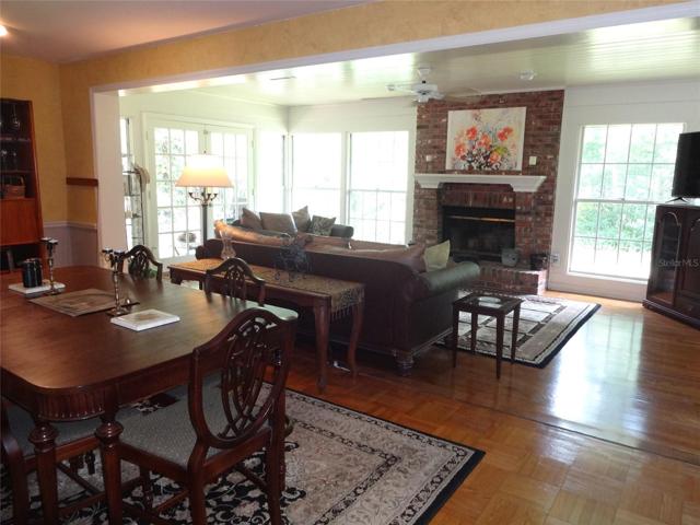 Dining Rm view to Family Rm fireplace