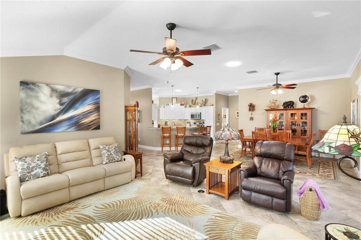 Living room looking towards kitchen/dining