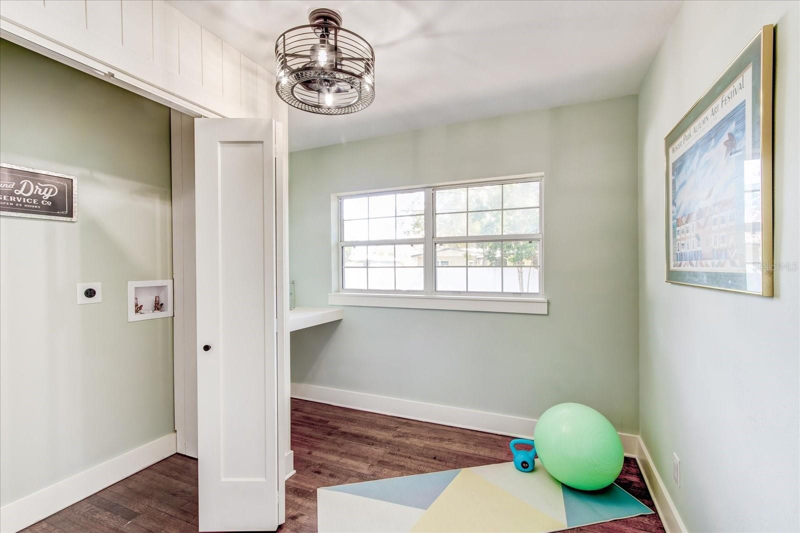 Flex room and laundry room.