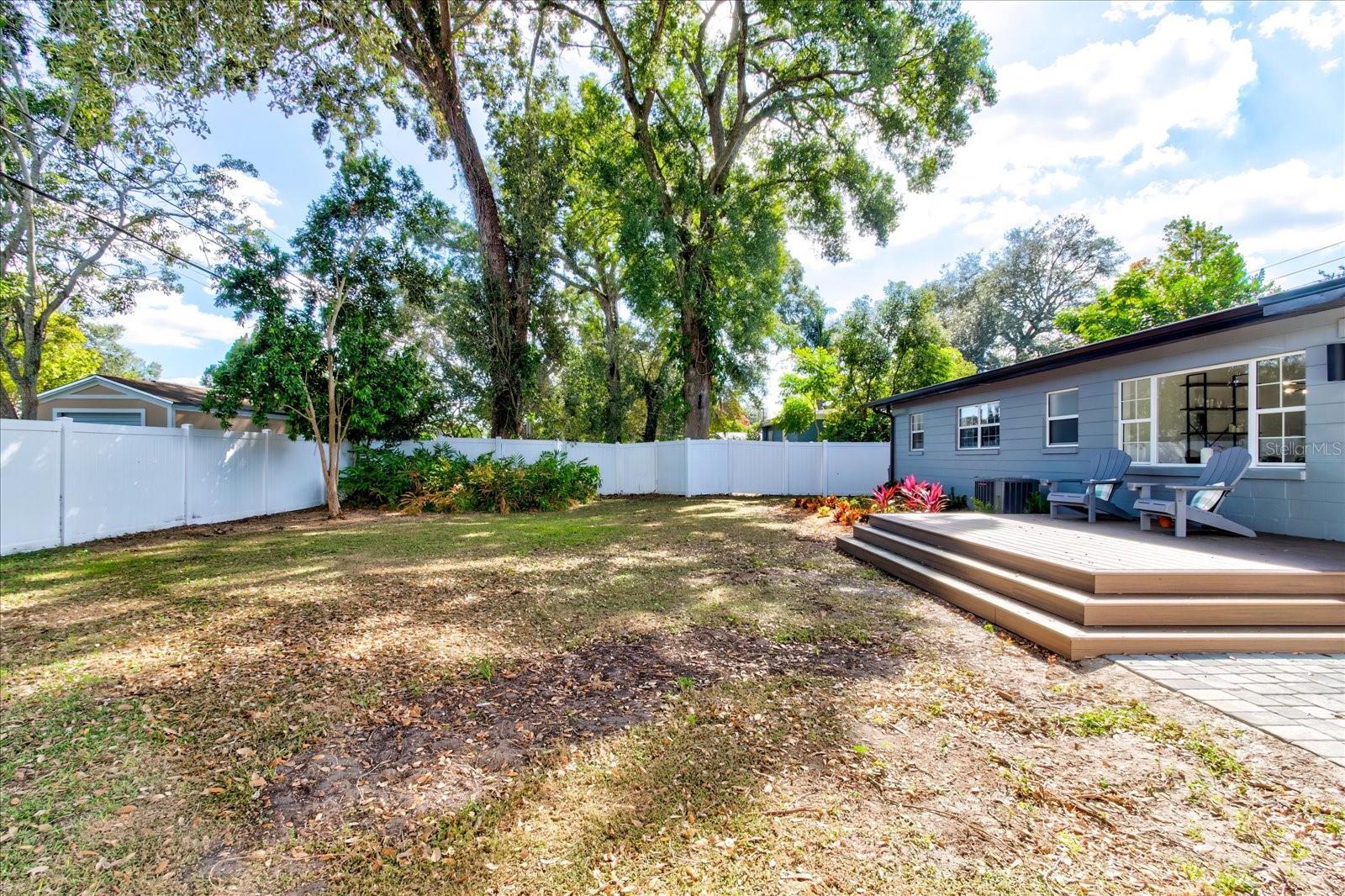 Oversized back yard.