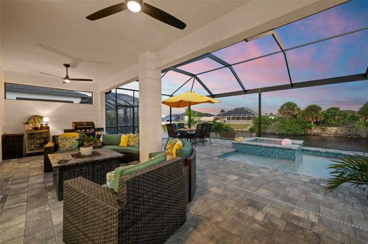 Patio and Pool at night