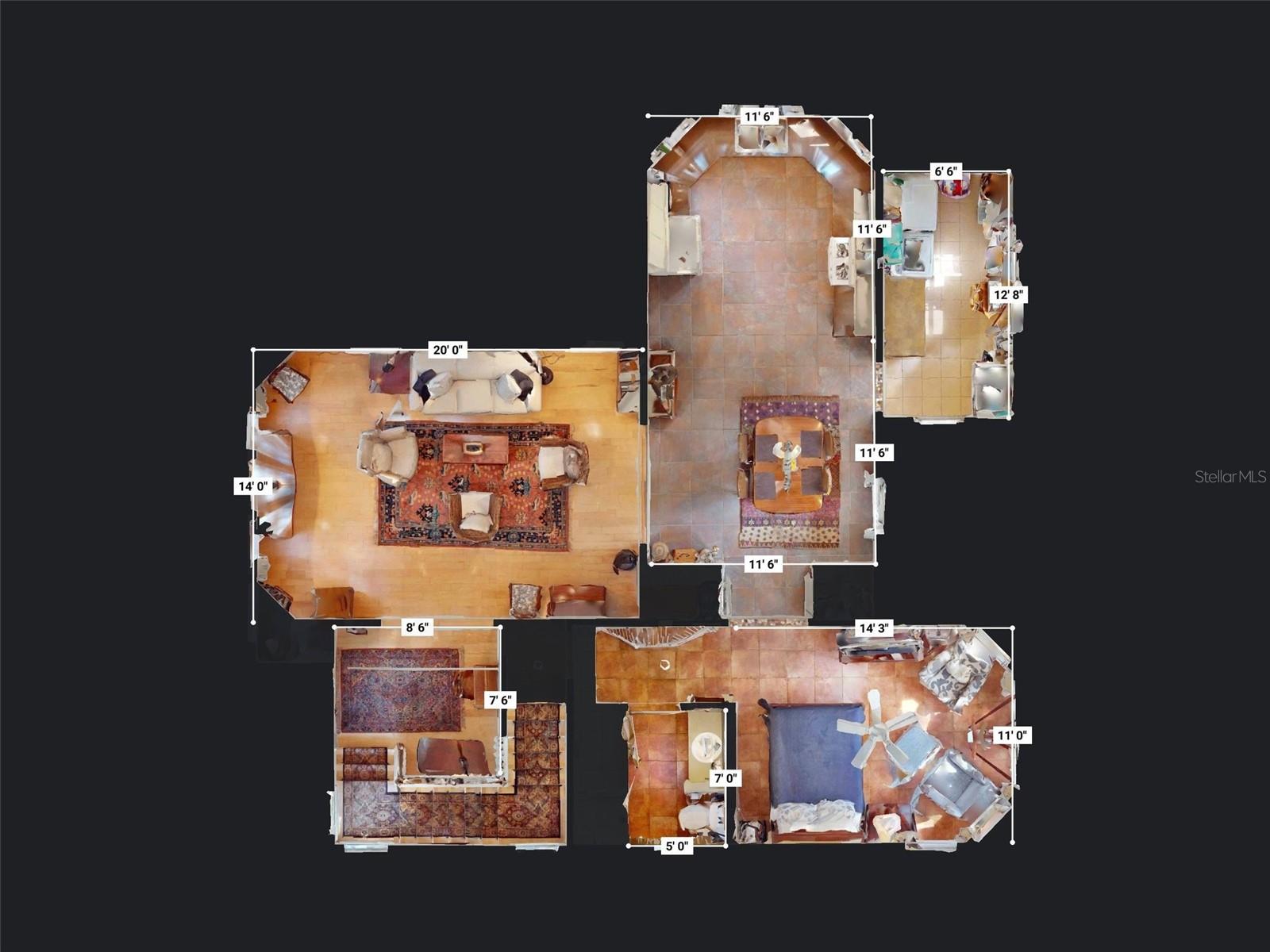 1st floor room measurements-main house