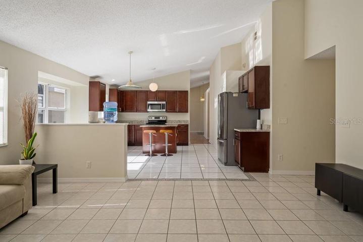 View from Family Room; open to kitchen.