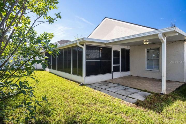 Covered patio space for grilling.