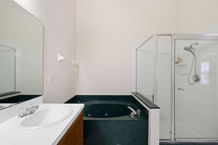 Owner's en-suite highlighting separate tub and shower.