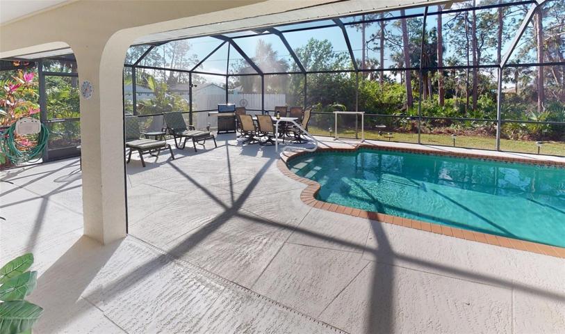 Looking at pool from under lanai.