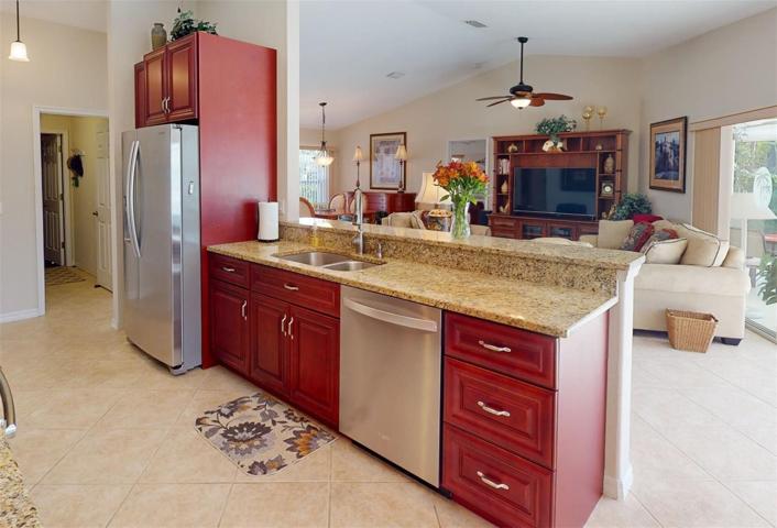 Kitchen counters and cabinets.