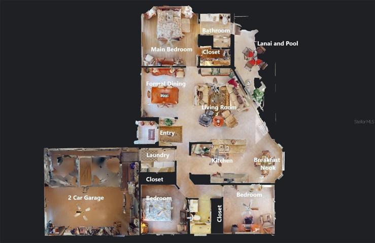 Floor plan birds eye view.