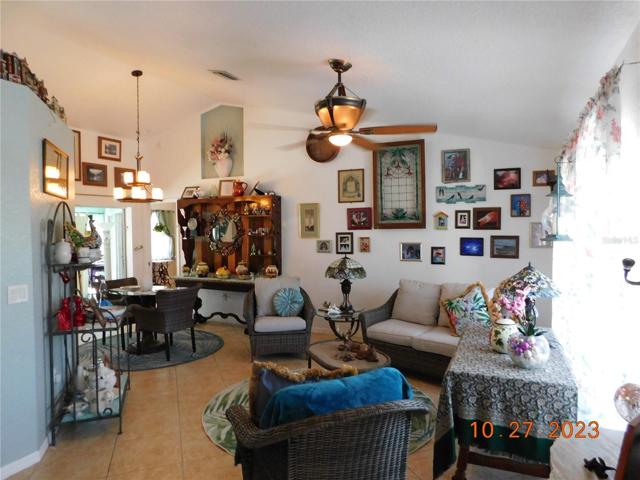 cathedral ceiling living & dining rooms