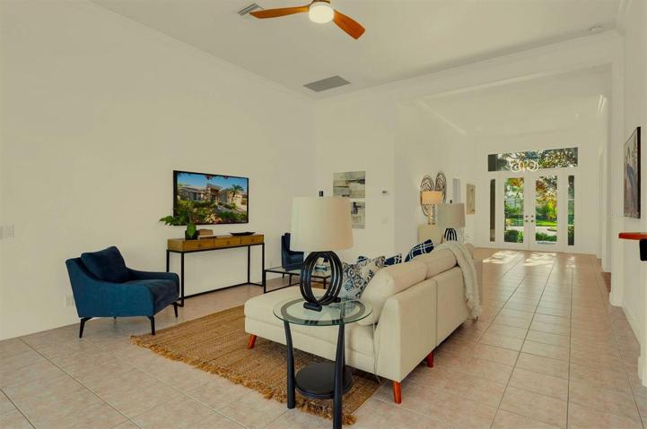Good view of the front entry and open space that leads to the living room!