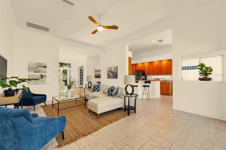 From the living room you can see your kitchen area as well as the eat in kitchen area!