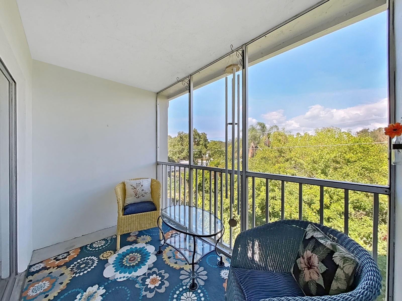 Very private treetop balcony