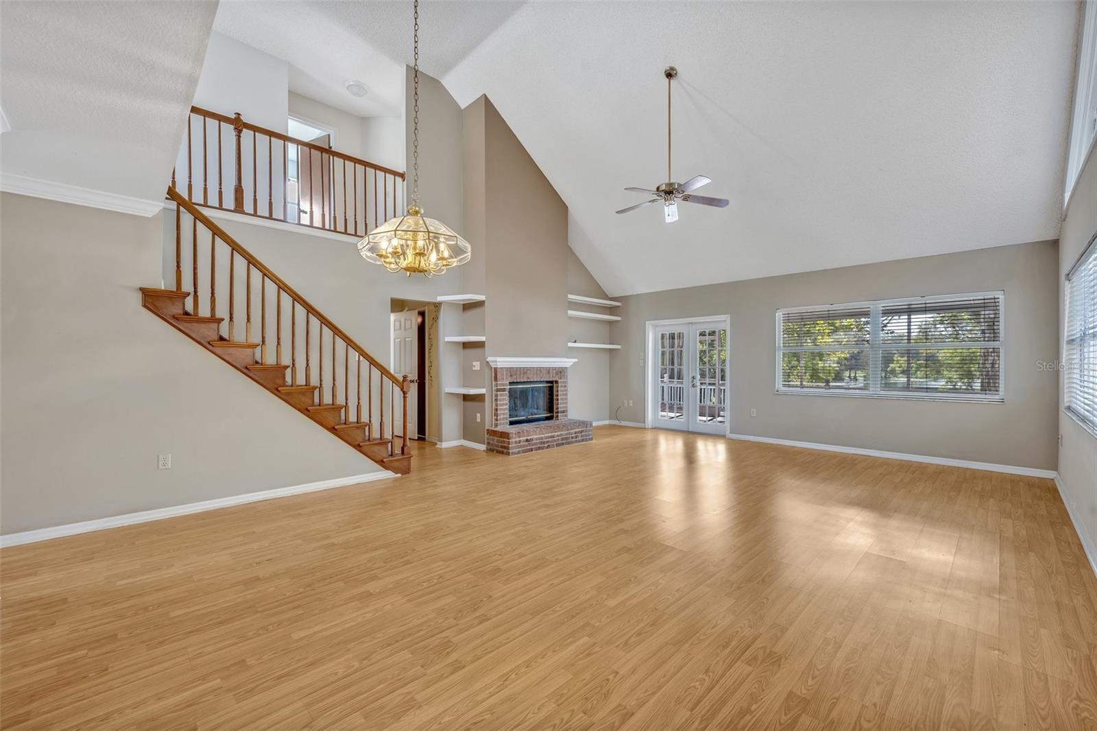 Great Room looking toward porch and deck.