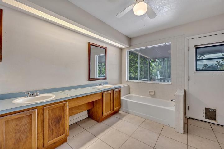 Primary Bath with water views.