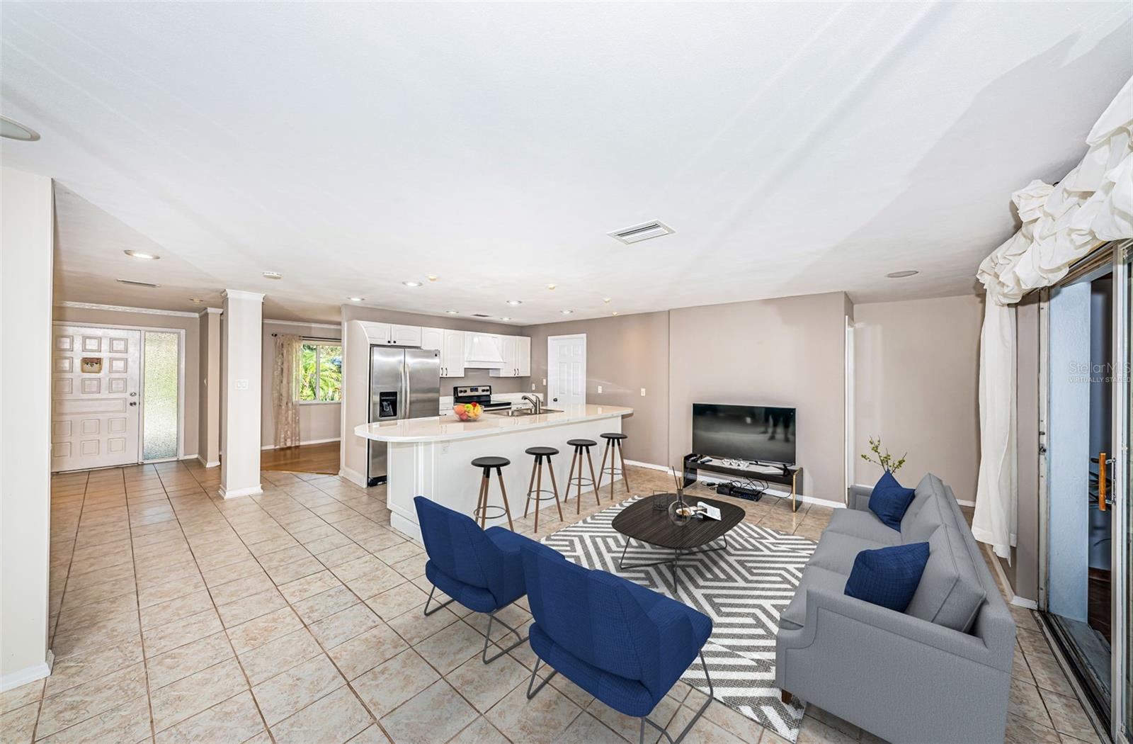 Virtually staged Great room
