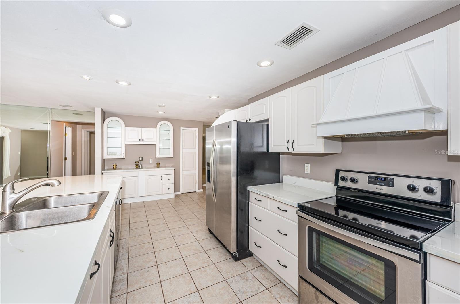 Kitchen with stainless steel appliances