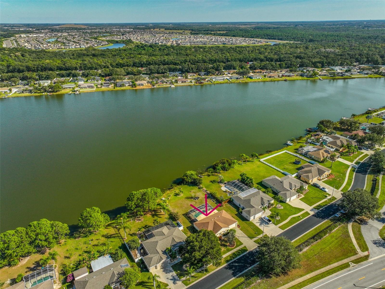 Shot across lake
