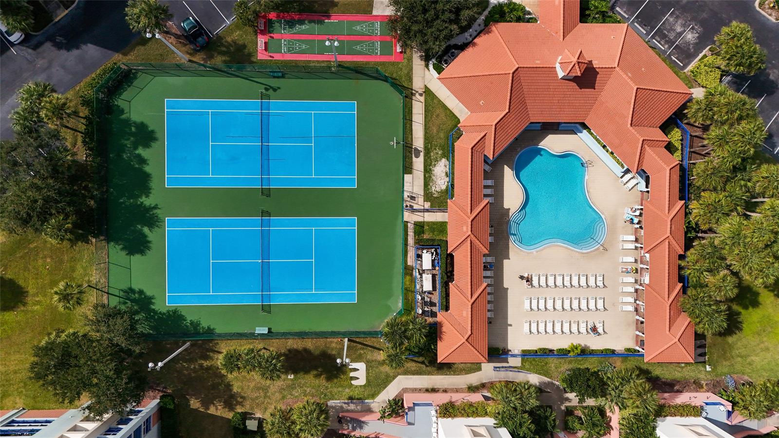 Engage in friendly matches on the tennis and shuffleboard courts, or break a sweat in the well-appointed fitness room!