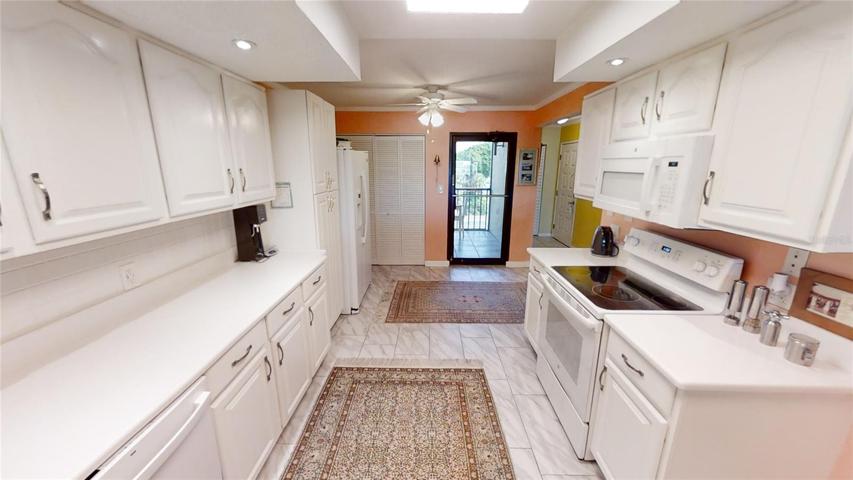 Kitchen toward rear patio