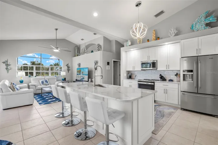 Completely remodeled kitchen and check out those amazing LED lights!