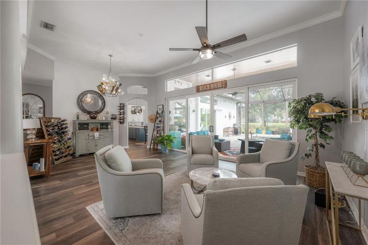 Formal Living/Dining with sliders opening up to lanai