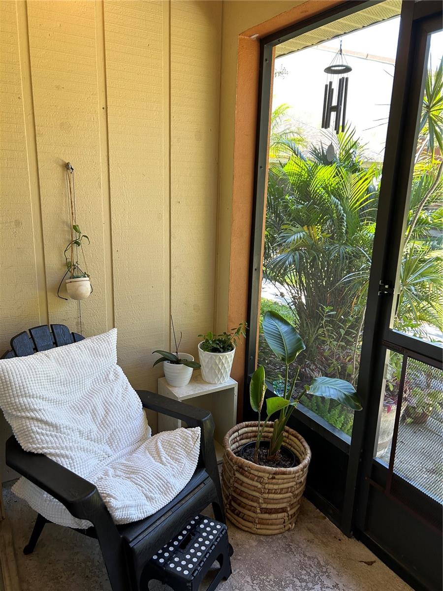Screened patio.