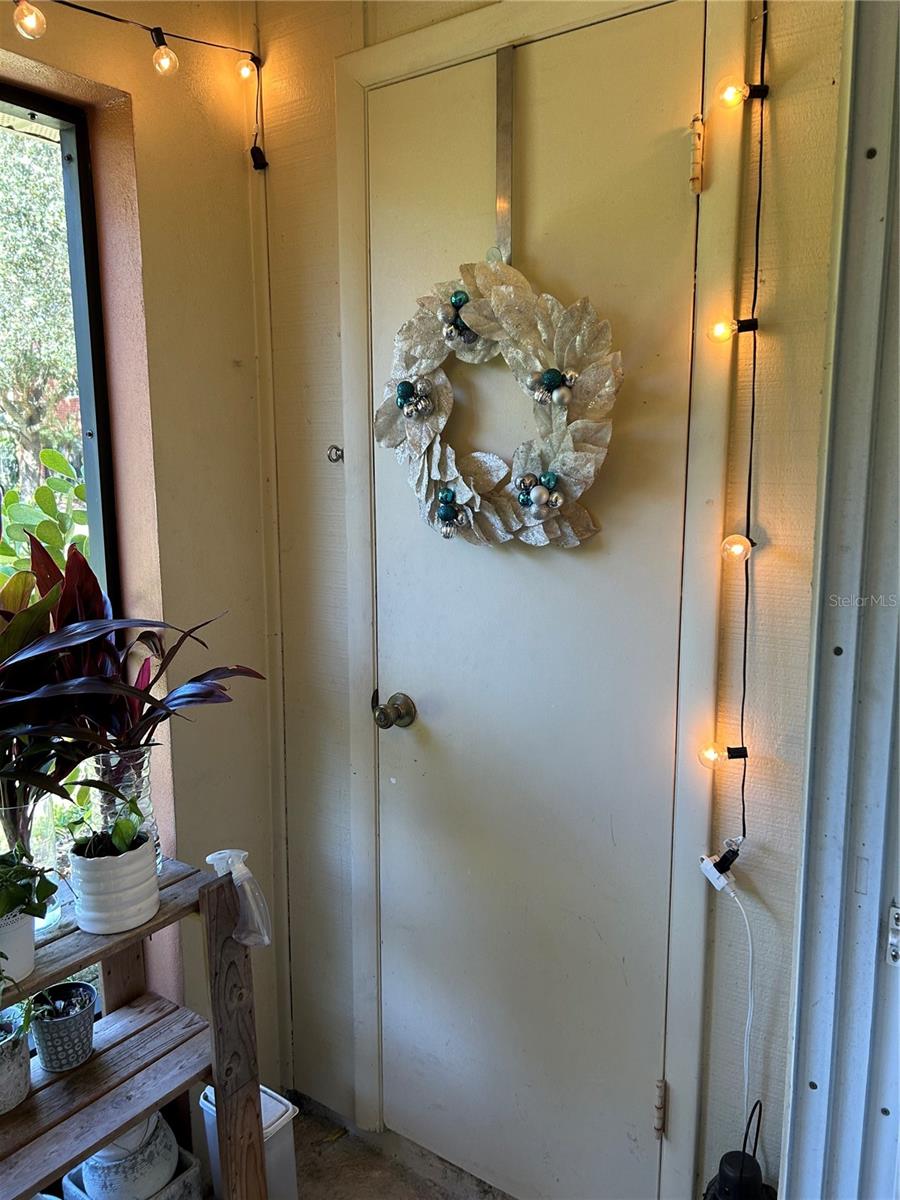 Outside storage room.