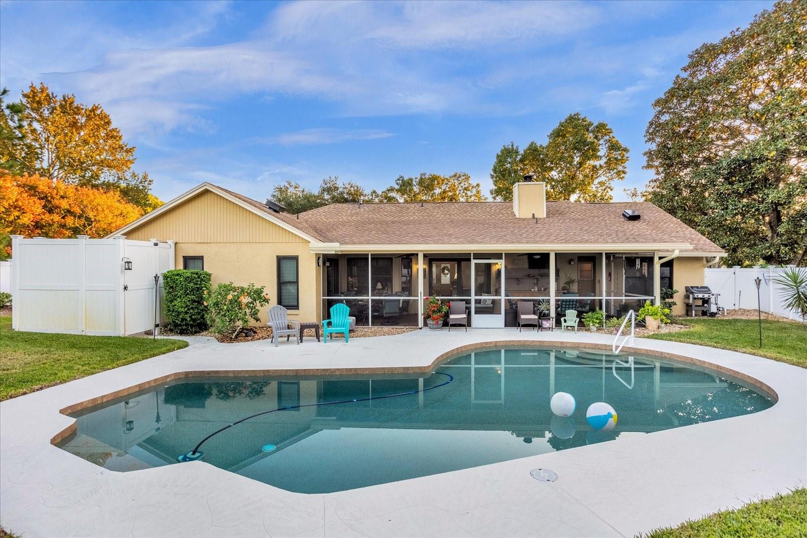 Pool looking at back of home