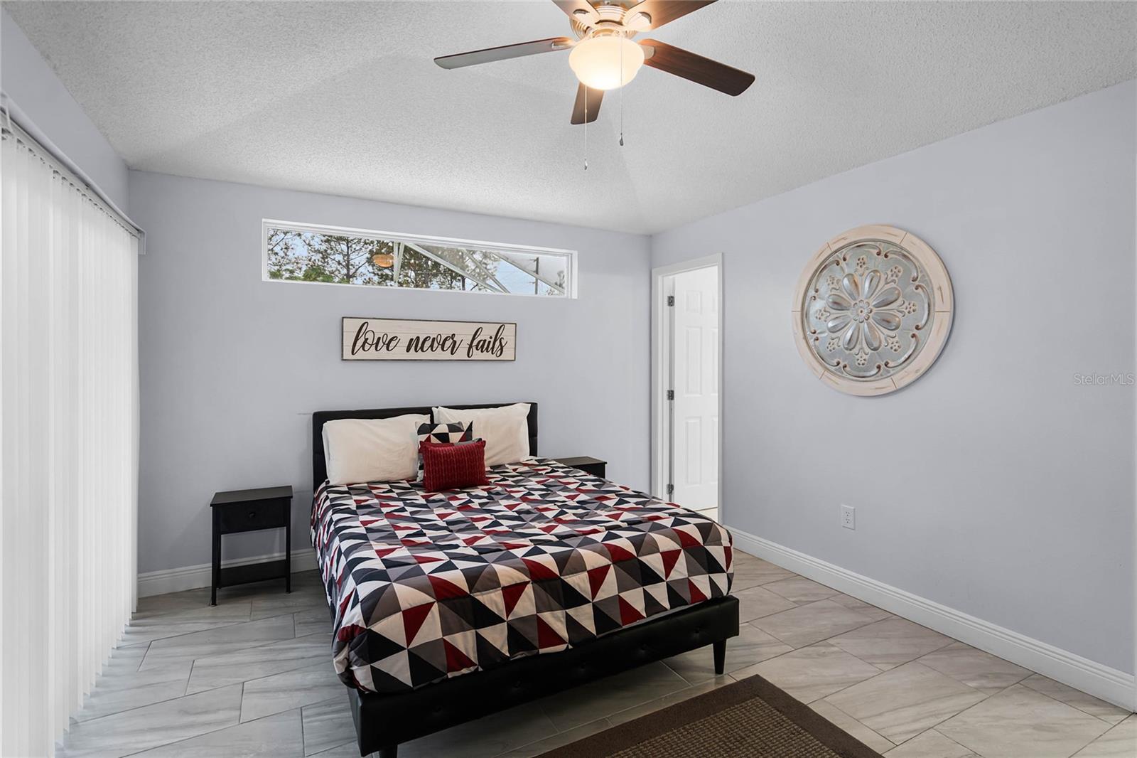 Master bedroom with patio access